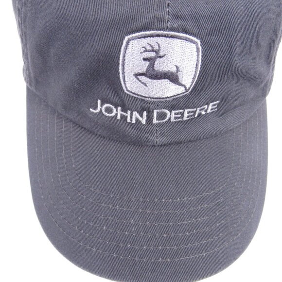 John Deere Men's Cap Gray Embroidered Logo Tractor Adjustable K-Products - Picture 8 of 15